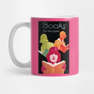 Restored 1920's Books Are For Everyone Library Poster in Neon Mug